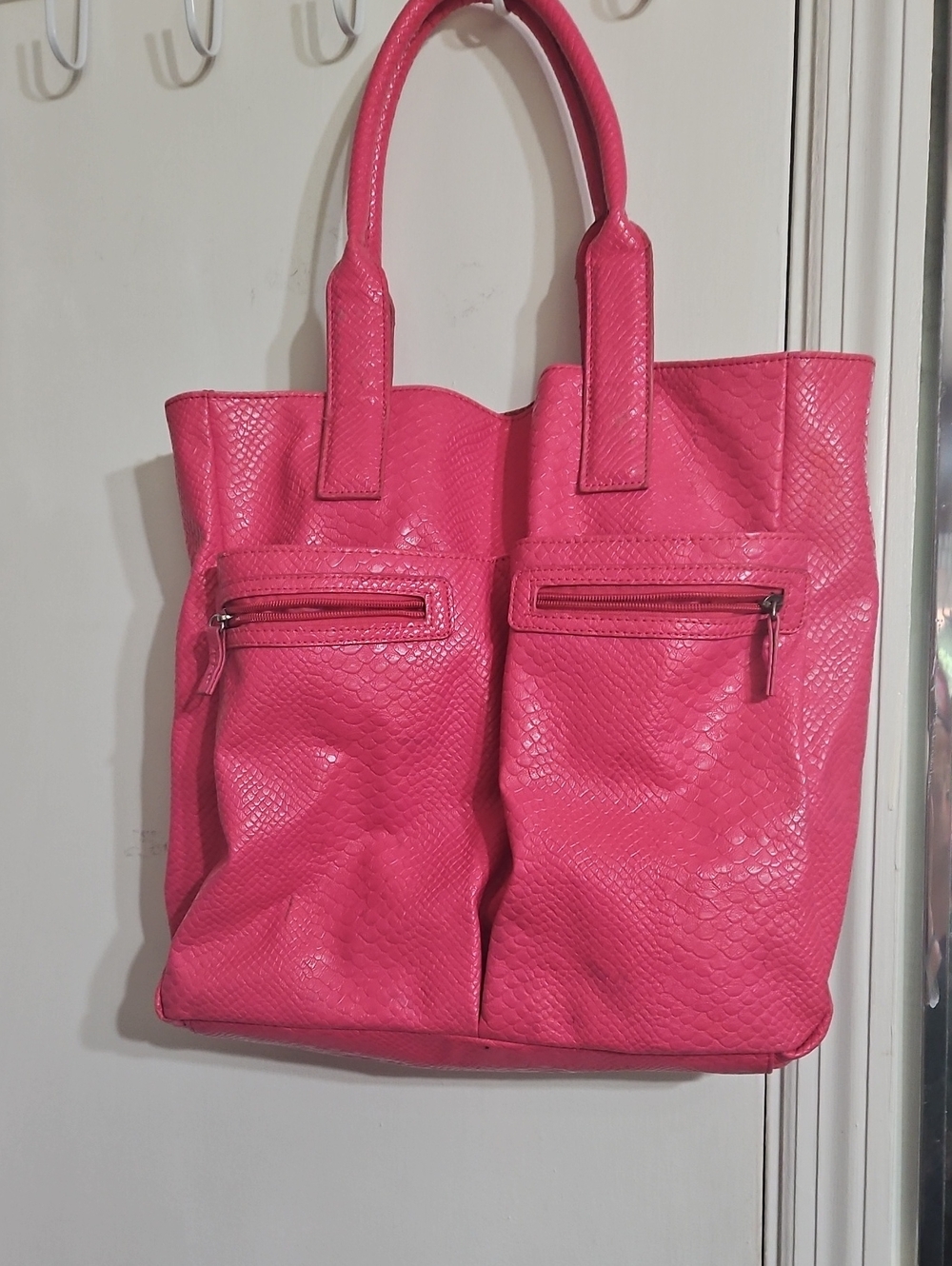 Pink Textured Tote Bag - Unbranded